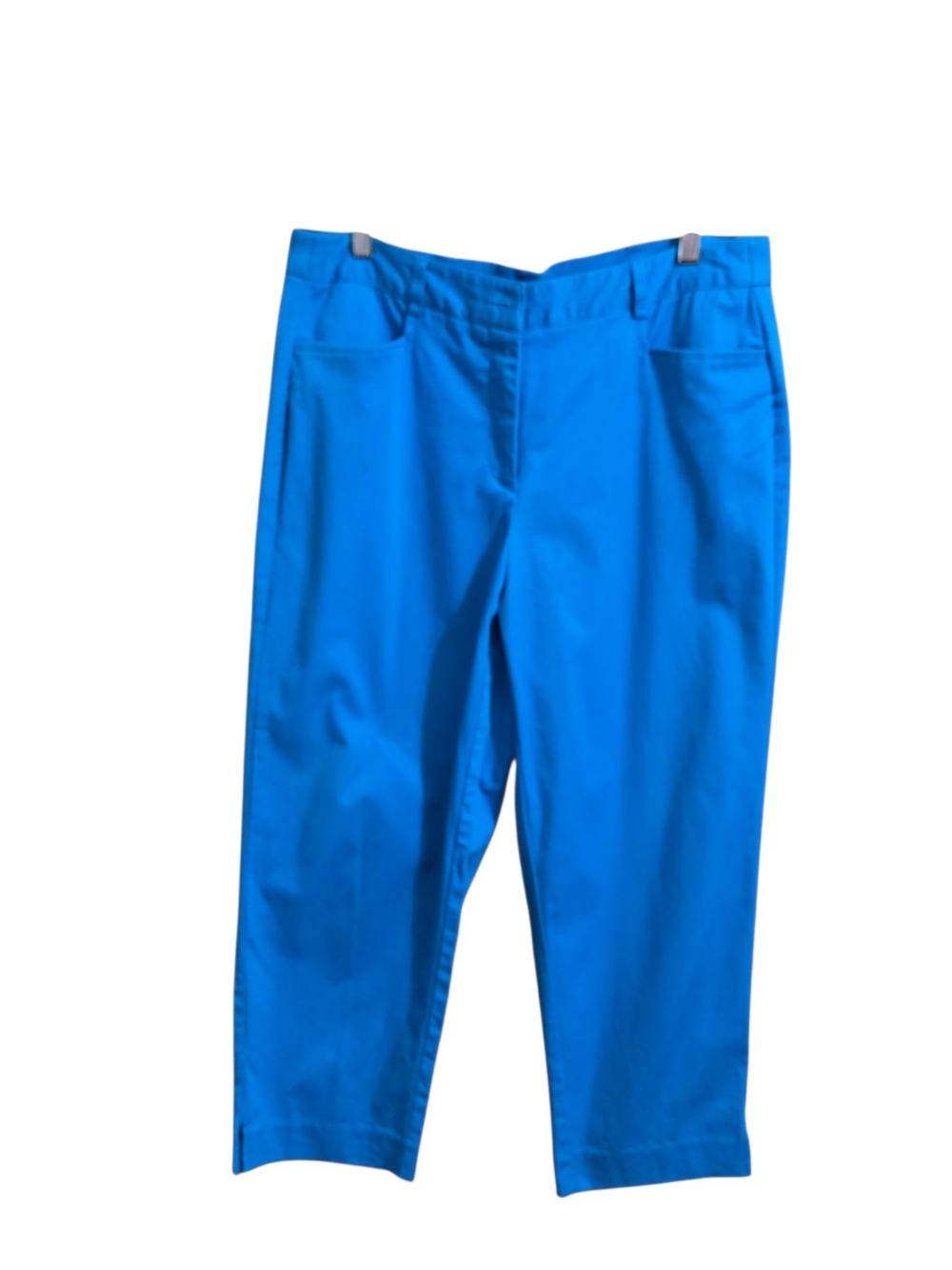 Kim Rogers Women's Capri Pants Size 8 Turquoise Blue Cotton Casual Resort Wear